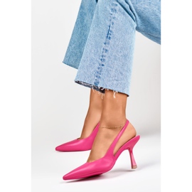 Sapatilha rosa com salto aberto 1