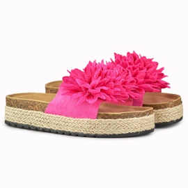 Alpargatas fúcsia de mulher rosa 1 Alpargatas fúcsia de mulher rosa 1
