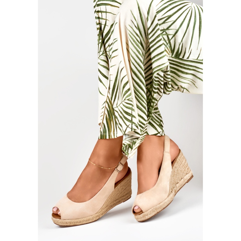 Alpargatas de camurça bege de mulher 1 Alpargatas de camurça bege de mulher 1