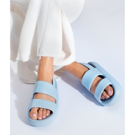 Sandálias de borracha Shelovet azuis de mulher azul 2