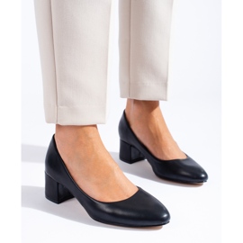 Sapatos de salto baixo Shelovet pretos clássicos de mulher 1