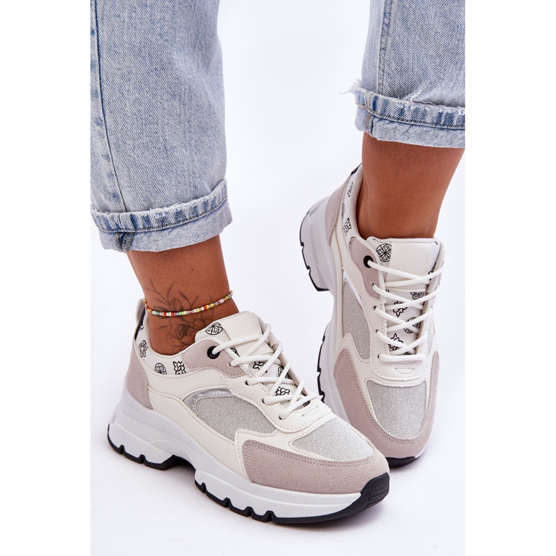 PM1 Tênis esportivo com cadarço na plataforma branca Escape branco 1