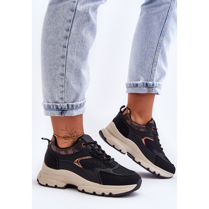 PM1 Sapatos esportivos plataforma preto Escape com cadarço 1