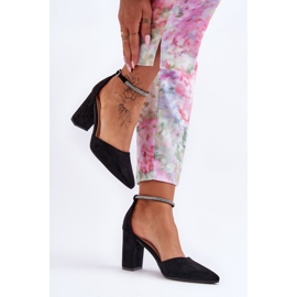 Sapatos de camurça diamante negro com zircônia cúbica preto 1