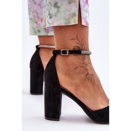 Sapatos de camurça diamante negro com zircônia cúbica preto 2