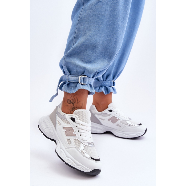 FG2 Sapatos esportivos femininos da moda com malha branca Venice branco 1