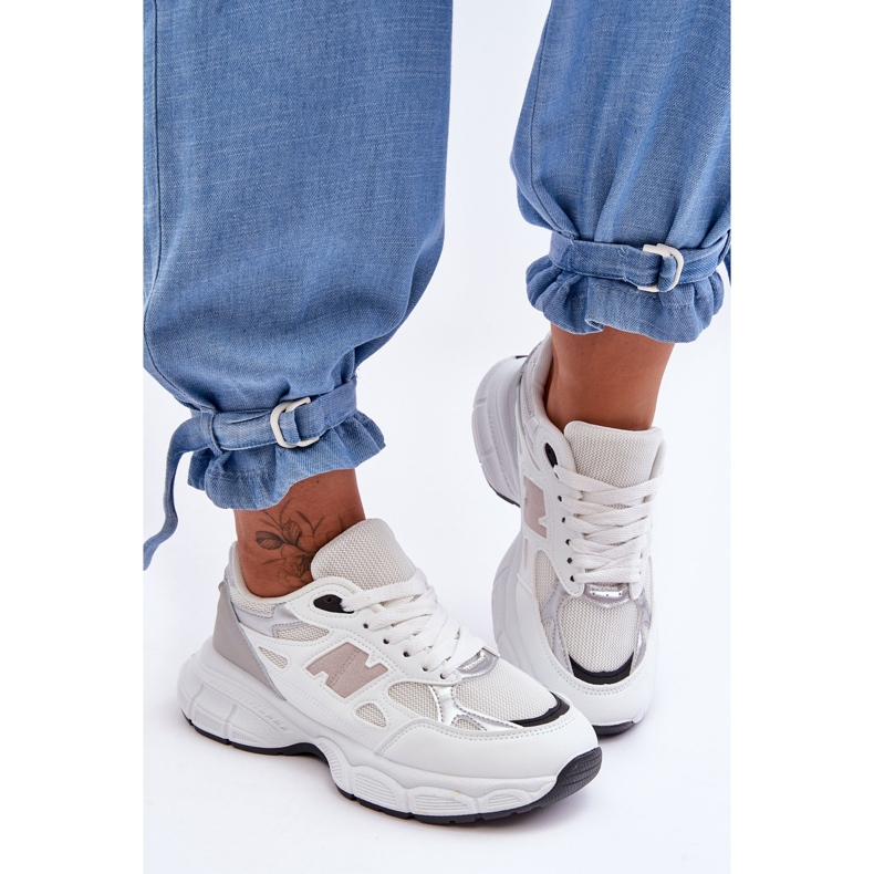 FG2 Sapatos esportivos femininos da moda com malha branca Venice branco 2