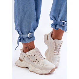 FG2 Tênis esportivo feminino bege Feluci 1