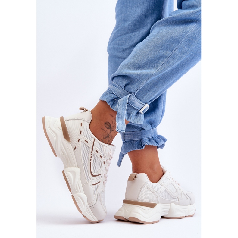 FG2 Tênis esportivo feminino bege Feluci 2