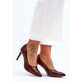 Lewski Shoes Sapatos Lewski de salto alto de couro da moda 2659 marrom castanho 1