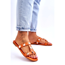 Flip -flops femininos com pregos grandes laranja 4 Flip -flops femininos com pregos grandes laranja 4