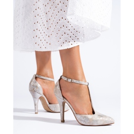 Sapatos de salto alto prateados Shelovet prata 1