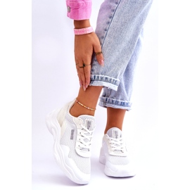Tênis esportivo feminino de tecido com sistema de espuma viscoelástica Big Star LL274A064 branco 1