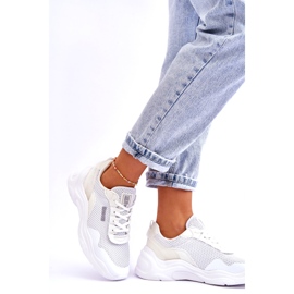 Tênis esportivo feminino de tecido com sistema de espuma viscoelástica Big Star LL274A064 branco 2