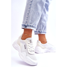 Tênis esportivo feminino de tecido com sistema de espuma viscoelástica Big Star LL274A064 branco 3