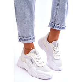 Tênis esportivo feminino de tecido com sistema de espuma viscoelástica Big Star LL274A064 branco 5