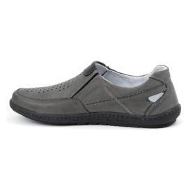 Olivier Mocassins masculinos de couro cinza para o verão 602 1