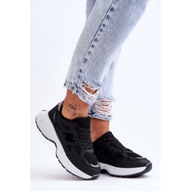 FG2 Sapatos esportivos femininos da moda com malha preta Venice preto 5
