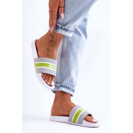 Chinelos de espuma clara Big Star JJ274647 branco-cinza 2