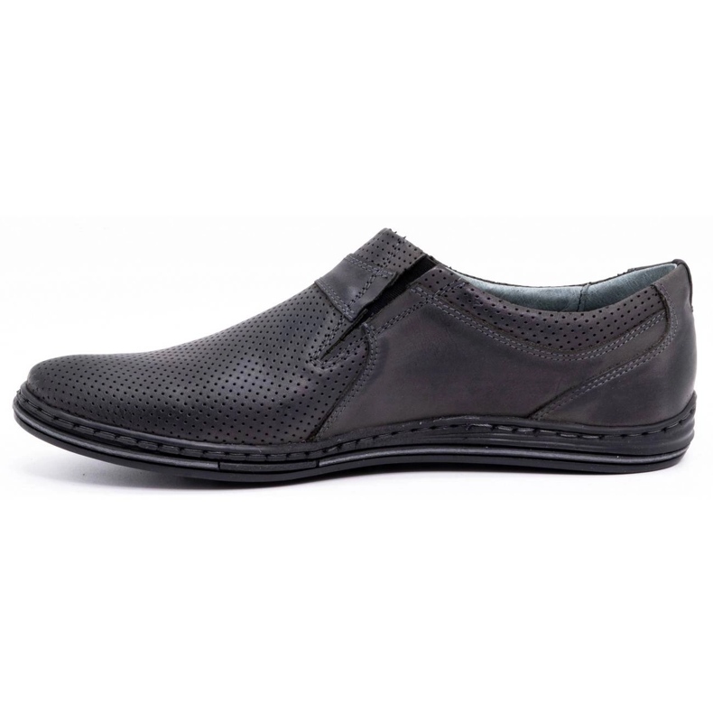 Polbut Sapatos de couro masculino 362 perfuração cinza 2