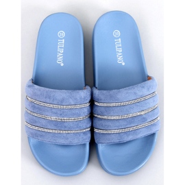 Slides de strass Lynne Blue azul 1 Slides de strass Lynne Blue azul 1