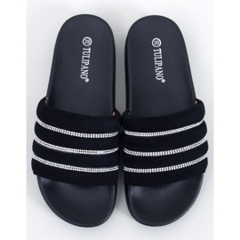 Slides de strass Lynne Black preto 1