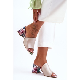 Lewski Shoes Sapatos Leski femininos de salto alto de couro 3209/K bege pérola 1