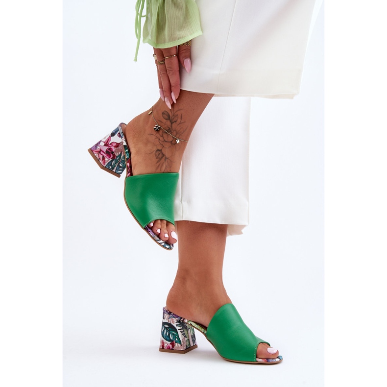 Lewski Shoes Sapatos Leski femininos de salto alto de couro 3209/K verde 1