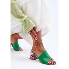 Lewski Shoes Sapatos Leski femininos de salto alto de couro 3209/K verde 3