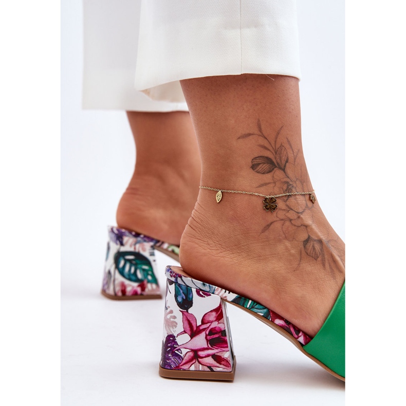 Lewski Shoes Sapatos Leski femininos de salto alto de couro 3209/K verde 2