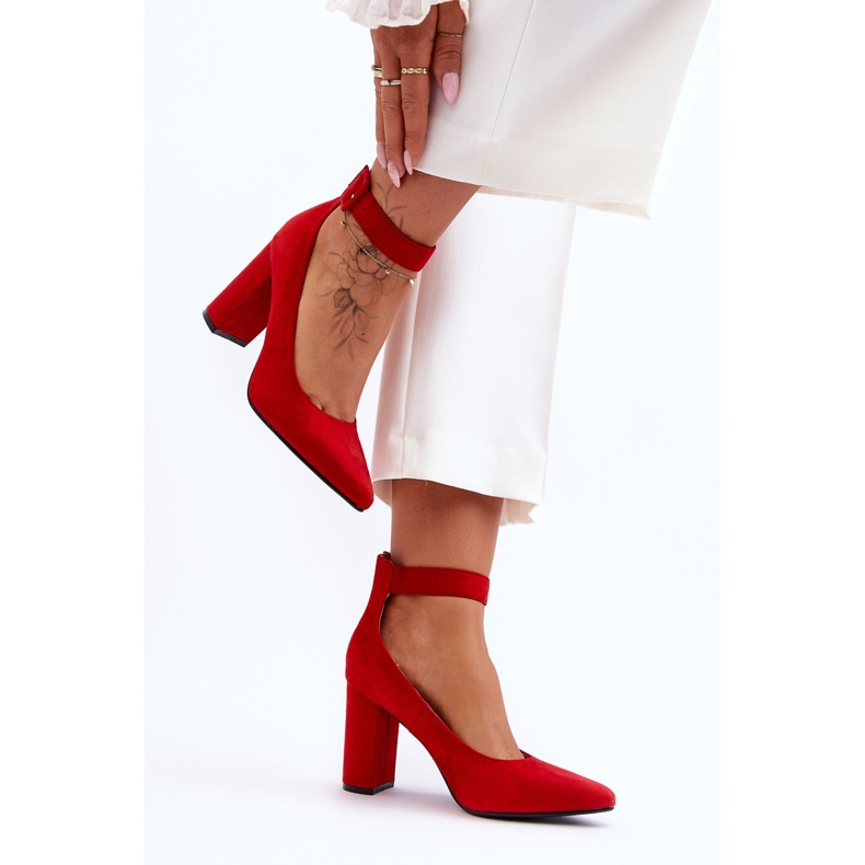 Sapatos elegantes de camurça Red Gloria vermelho 1