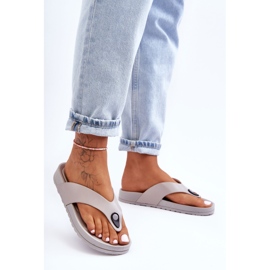 Chinelos femininos plataforma cinza Bellitta 1