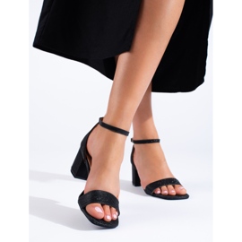 Sandália preta de salto alto Shelovet preto 2