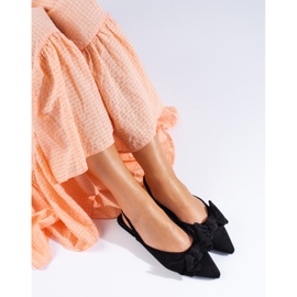 Sapatilhas pretas de camurça com laço, Shelovet preto 1