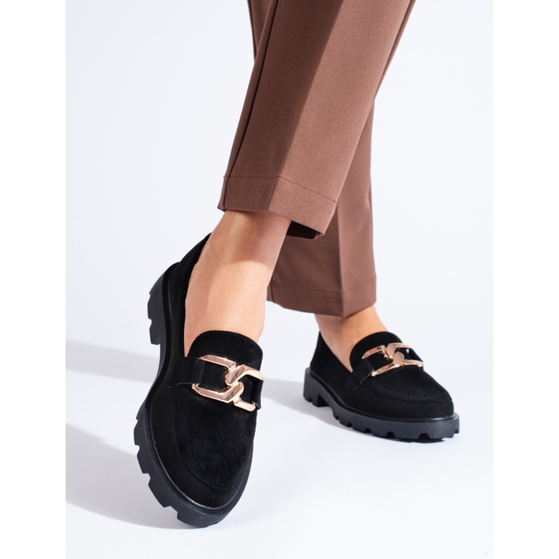 Botas pretas de camurça com corrente Shelovet preto 1