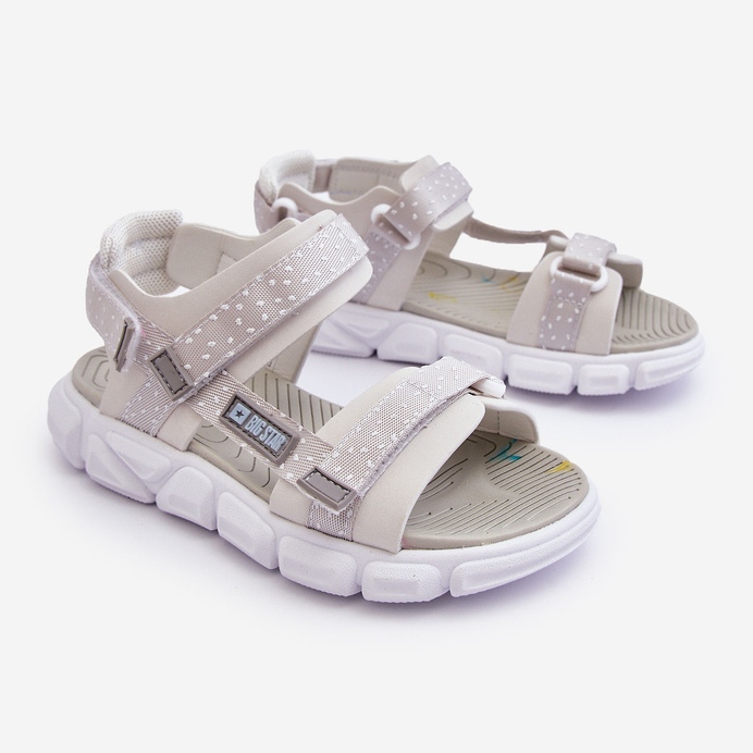 Sandália infantil com velcro Big Star LL374201 cinza 1