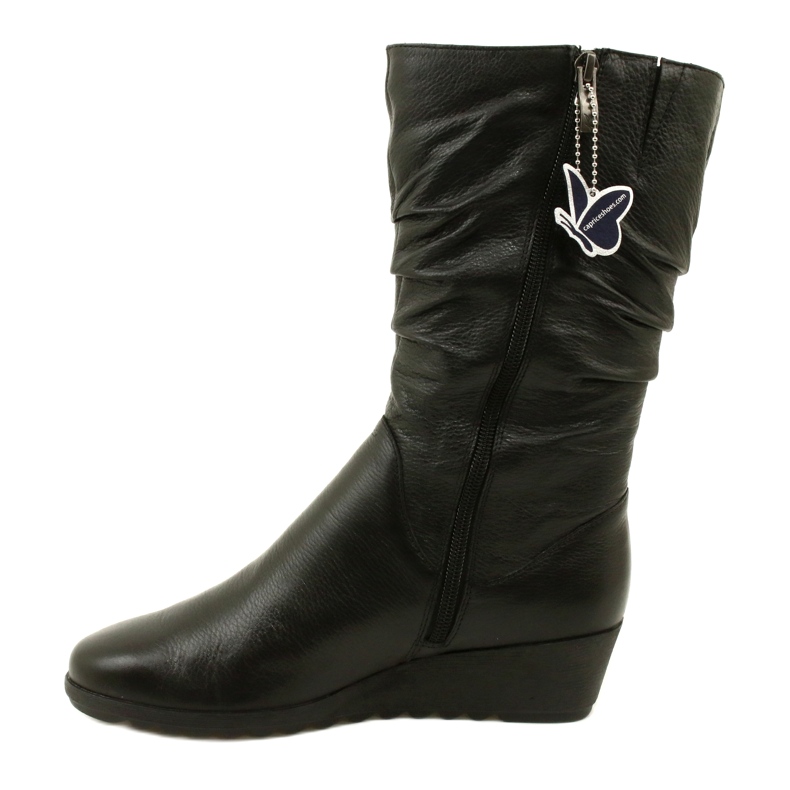 Botas de cunha curta Caprice Walking On Air 25417-41 022 pretas preto 1