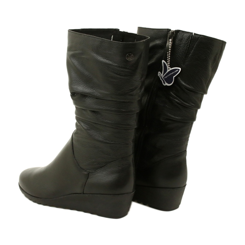 Botas de cunha curta Caprice Walking On Air 25417-41 022 pretas preto 3