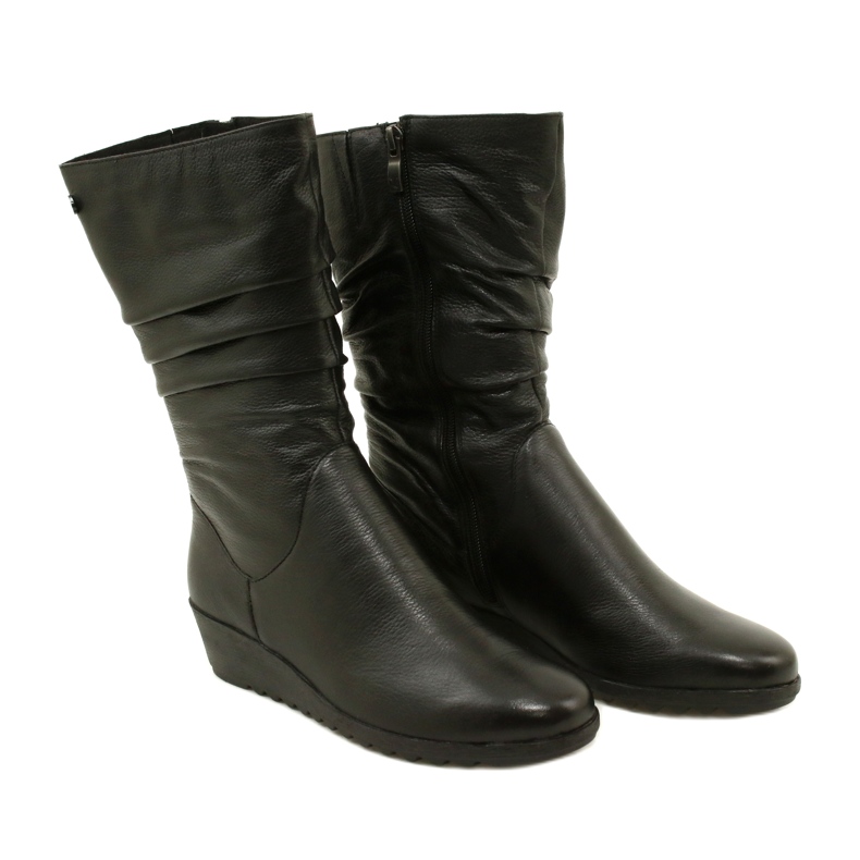Botas de cunha curta Caprice Walking On Air 25417-41 022 pretas preto 2