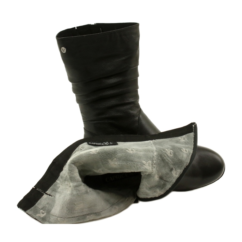 Botas de cunha curta Caprice Walking On Air 25417-41 022 pretas preto 5