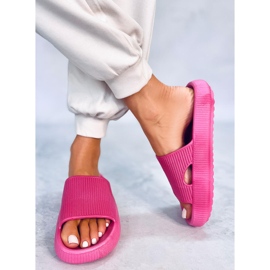 Pantufas almofadadas Yang Fuchsia rosa 2