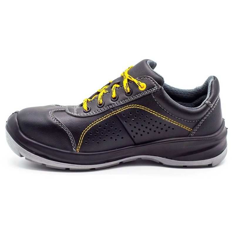ŁUKPOL Sapatos de trabalho masculinos negros Techwork 1128 preto 1