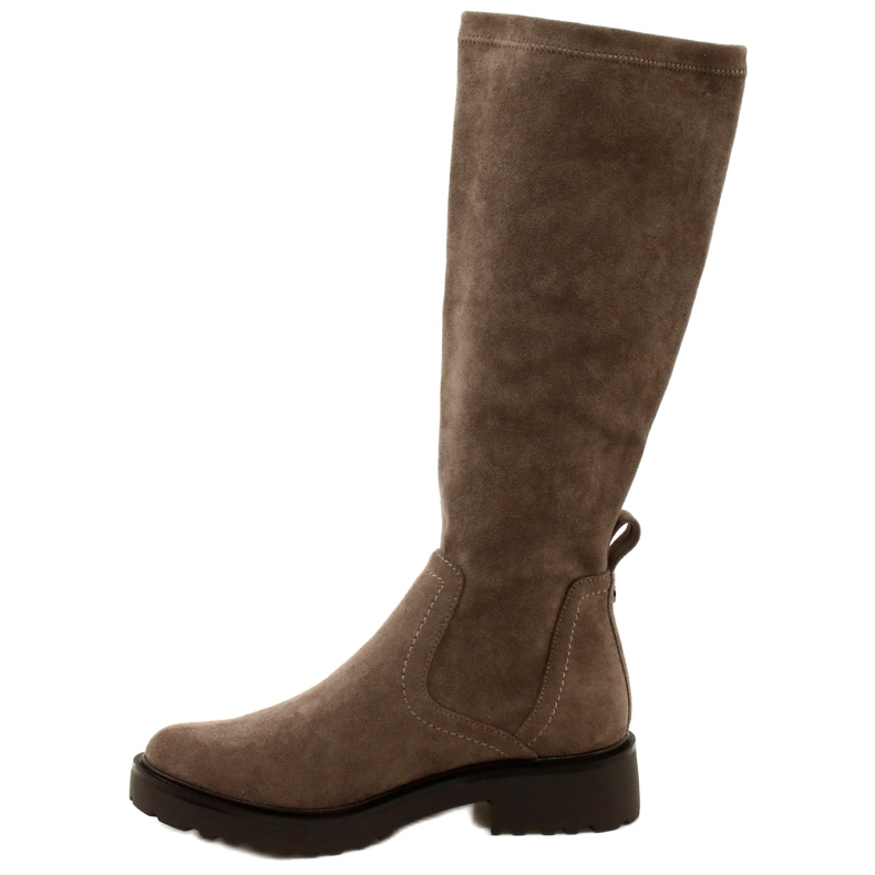 Botas femininas de cano alto Caprice 25606-41 306 Cafe Stretch castanho 2