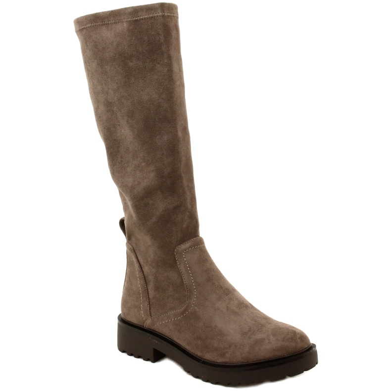 Botas femininas de cano alto Caprice 25606-41 306 Cafe Stretch marrom 1