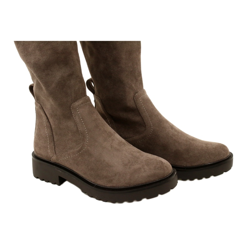 Botas femininas de cano alto Caprice 25606-41 306 Cafe Stretch castanho 4