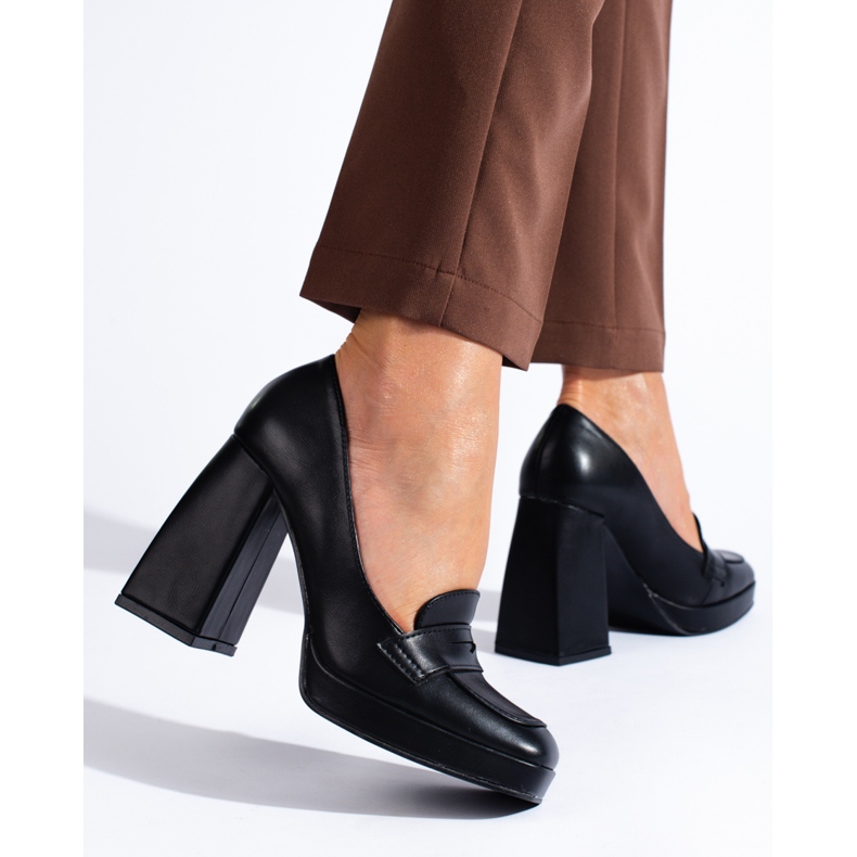 Botas pretas Shelovet com bloco grosso preto 1