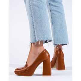 Botas castanhas Shelovet com bloco grosso marrom 1
