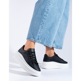 Sapatos desportivos femininos pretos Shelovet branco 1