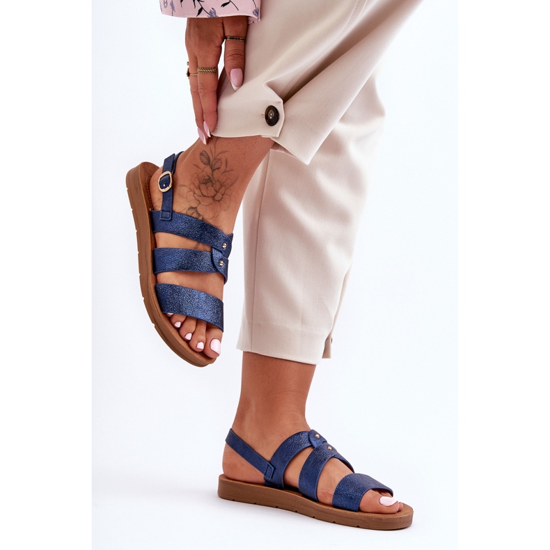 PG1 Sandálias Femininas Brilhantes Azul Catalia 2