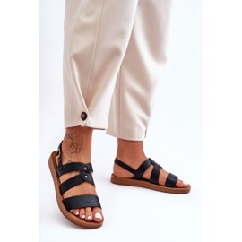 PG1 Sandálias femininas pretas Catalia brilhantes preto 1